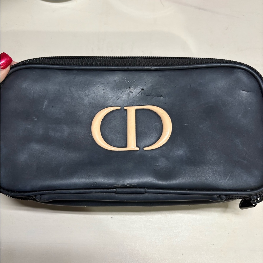 Dior Black Pouch with Beige CD Logo